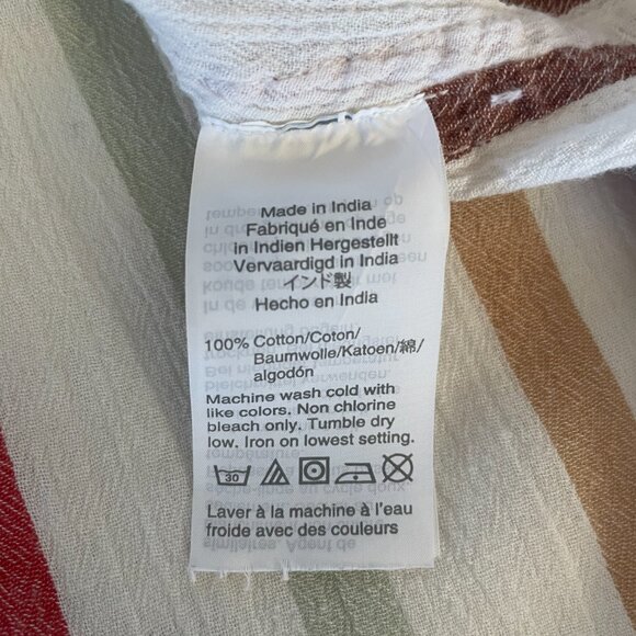 Madewell Gauze‎ Central Tunic Shirt in Rainbow Stripe, Size XXS, L8385 - Picture 7 of 8